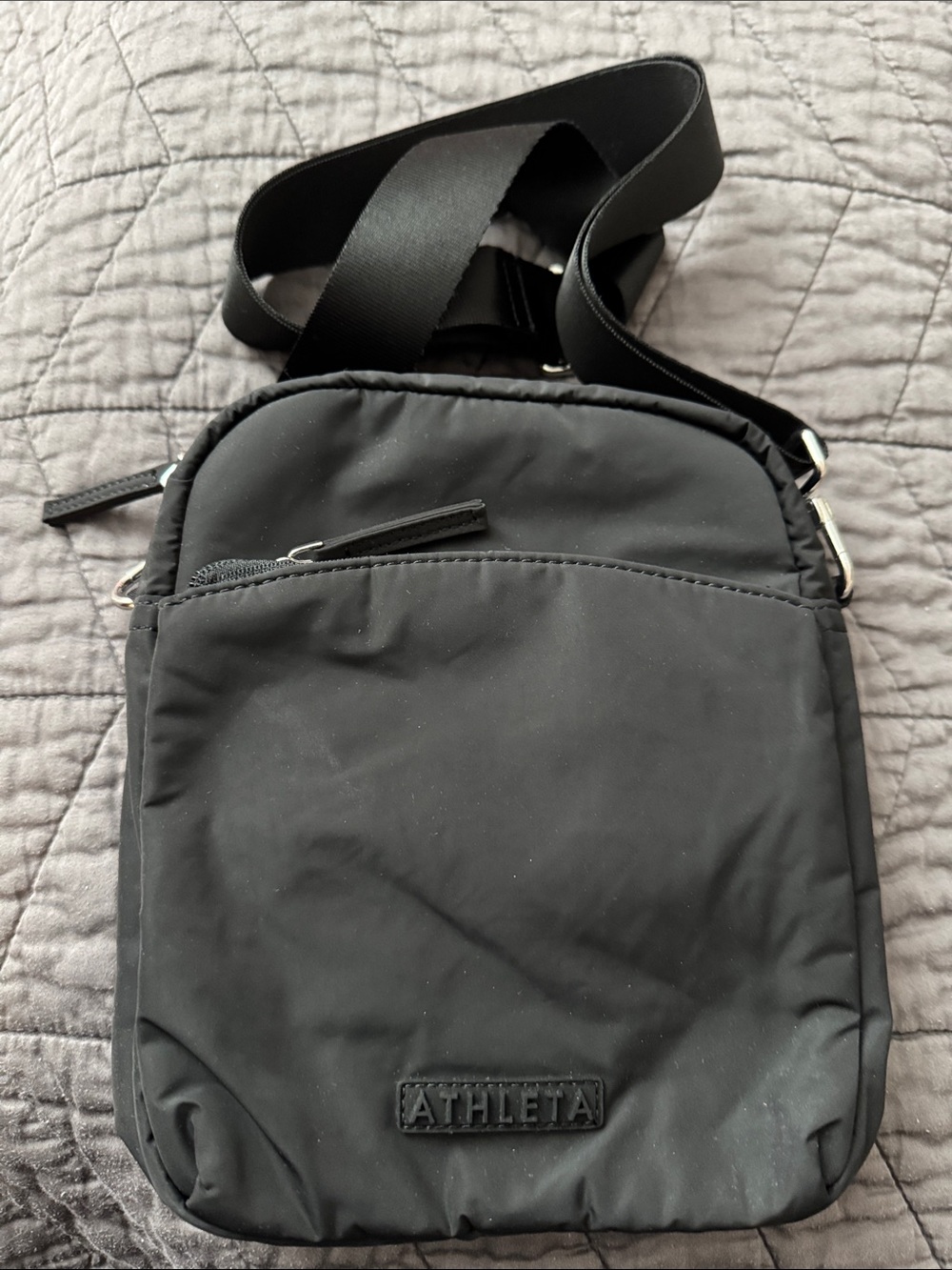 Athleta Black Compact Nylon Vertical Crossbody Sling